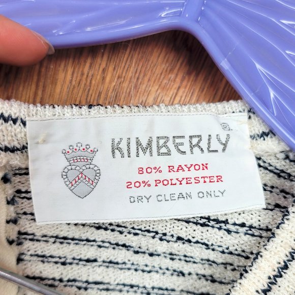 Vintage 1960s Deadstock Striped Two Piece Knit Skirt Set - Picture 10 of 10